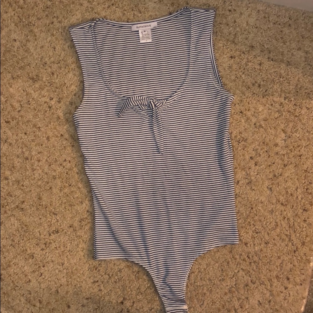 Cute blue and white striped onsie